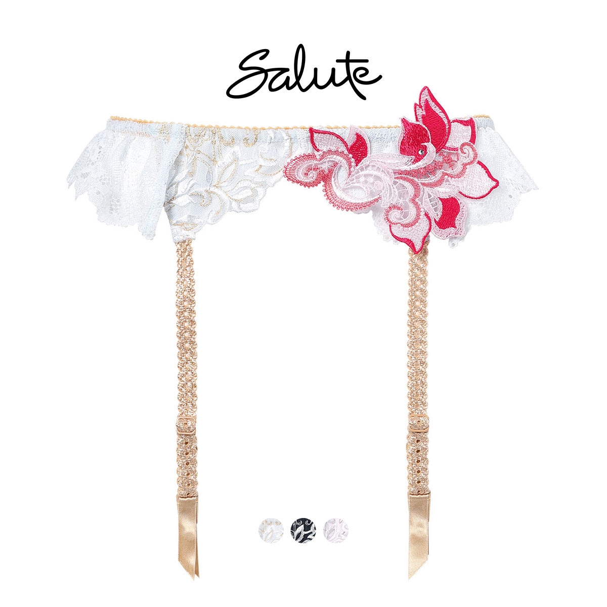 ワコール サルート 38グループ 38G ガーターベルト ランジェリー Wacoal Salute GTJ638 26SSブライト(SKY-スカイブルー-M)