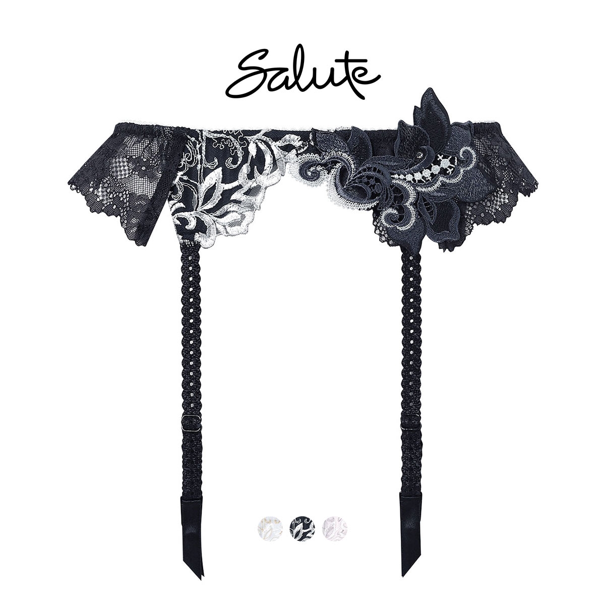 ワコール サルート 38グループ 38G ガーターベルト ランジェリー Wacoal Salute GTJ638 26SSブライト(BK-ブラック-M)