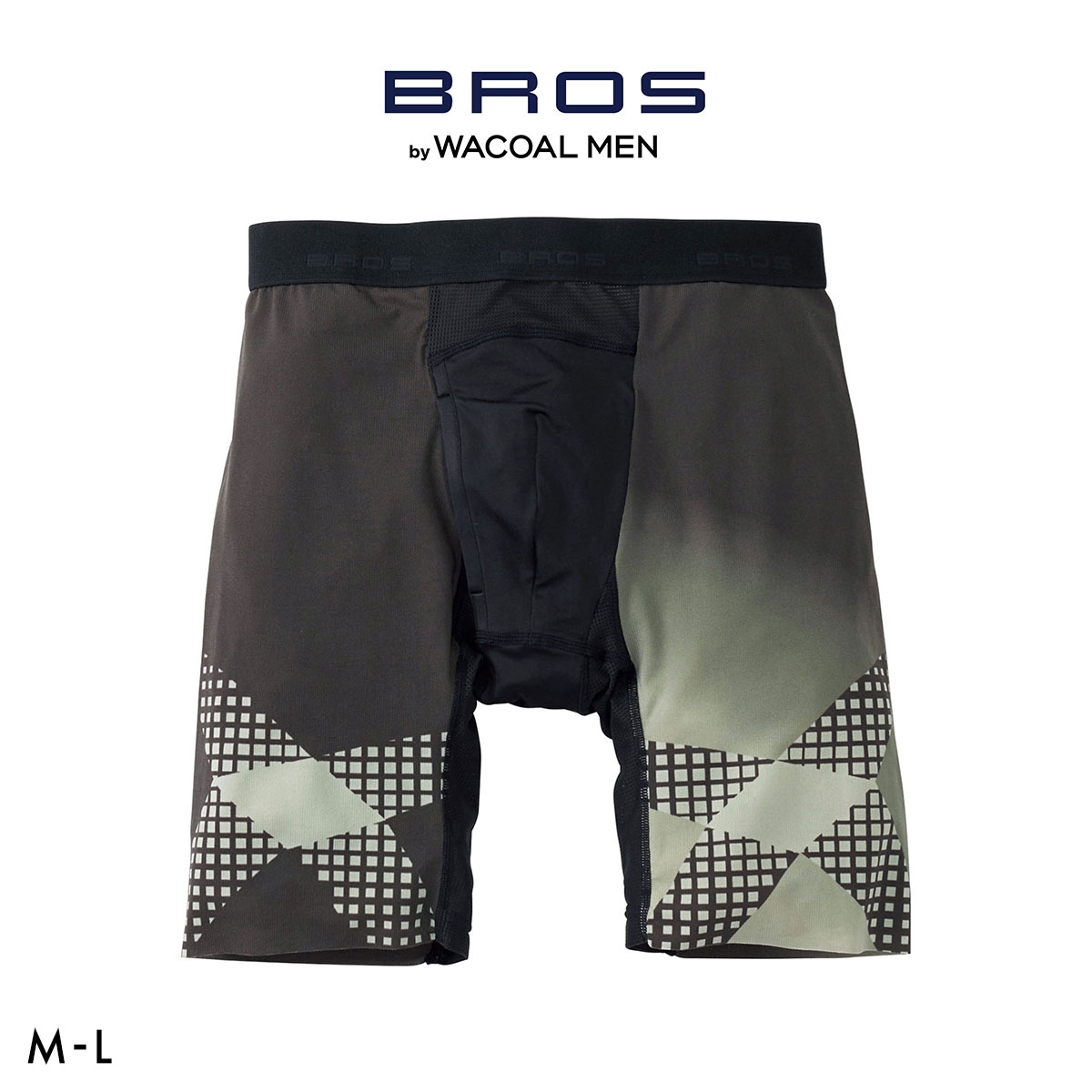 ブロス バイ ワコールメン クロスウォーカー ダブルエアスルー ムレ軽減 ML 前開き ロング丈 GX6007 BROS by WACOAL MEN(GR-グリーン-M)