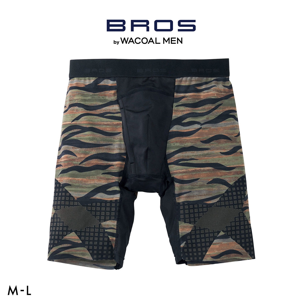 ブロス バイ ワコールメン クロスウォーカー ダブルエアスルー ムレ軽減 ML 前開き ロング丈 GX6007 BROS by WACOAL MEN(BR-ブラウン-M)