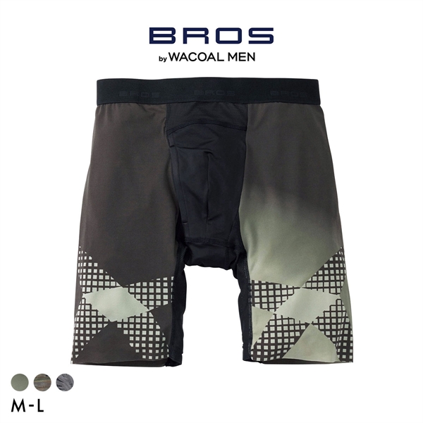 ブロス バイ ワコールメン クロスウォーカー ダブルエアスルー ムレ軽減 ML 前開き ロング丈 GX6007 BROS by WACOAL MEN