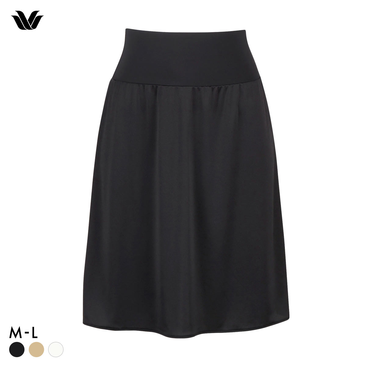 ワコール Wacoal ペチコート 55丈 ML スカートの丈に合わせて長さ調節OK 天然由来素材使用(BK-ブラック-M-55)