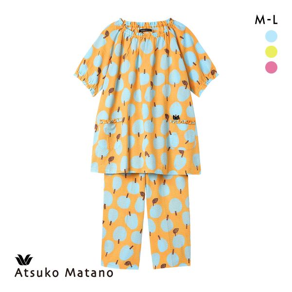 ワコール マタノアツコ 果物柄 パジャマ 上下セット 5分袖8分丈パンツ ML Wacoal ATSUKO MATANO