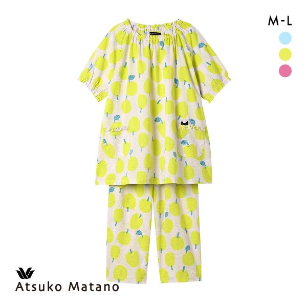 ワコール マタノアツコ 果物柄 パジャマ 上下セット 5分袖8分丈パンツ ML Wacoal ATSUKO MATANO