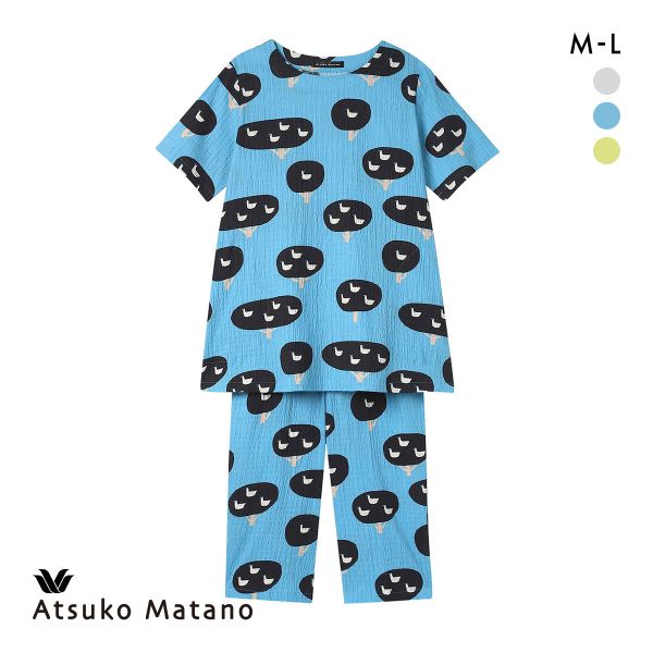 ワコール マタノアツコ 小鳥 パジャマ 上下セット 5分袖8分丈パンツ ML Wacoal ATSUKO MATANO