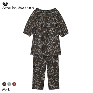 ワコール マタノアツコ ルームウェア パジャマ 上下セット 7分袖ロング丈パンツ 綿100％ Wacoal ATSUKO MATANO
