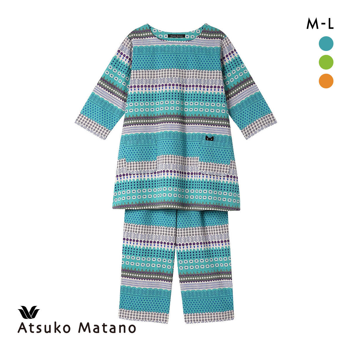 ☆Wacoal アツコマタノ ルームウエア サイズＬ 新品未使用☆ ATSUKO MATANO by WACOAL マタノアツコ パジャマ 長袖 ワコール