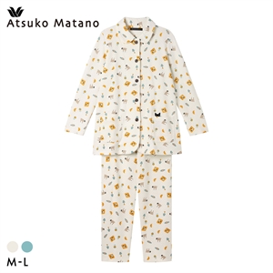 ワコール マタノアツコ ルームウェア 長袖パジャマ 上下セット あたたかい キルトニット 綿混 Wacoal ATSUKO MATANO