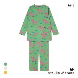 ワコール マタノアツコ フリース 長袖 パジャマ 上下セット ルームウェア あったか ねこ Wacoal ATSUKO MATANO