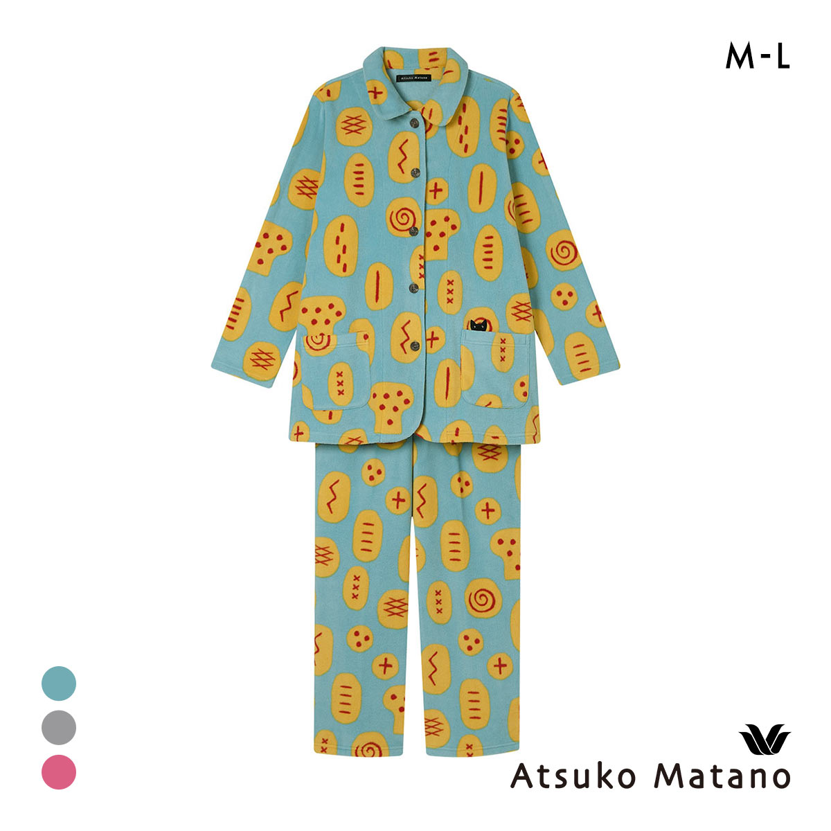 ワコール マタノアツコ フリース 長袖 パジャマ 上下セット ルームウェア あったか パン レディース Wacoal ATSUKO MATANO