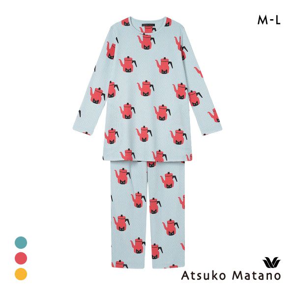 ワコール マタノアツコ ルームウェア 長袖 パジャマ 上下セット あったか キルトニット MEME レディース Wacoal ATSUKO MATANO