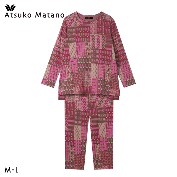 ワコール マタノアツコ 長袖 パジャマ 上下セット ルームウェア 綿100％ 更紗調 Wacoal ATSUKO MATANO