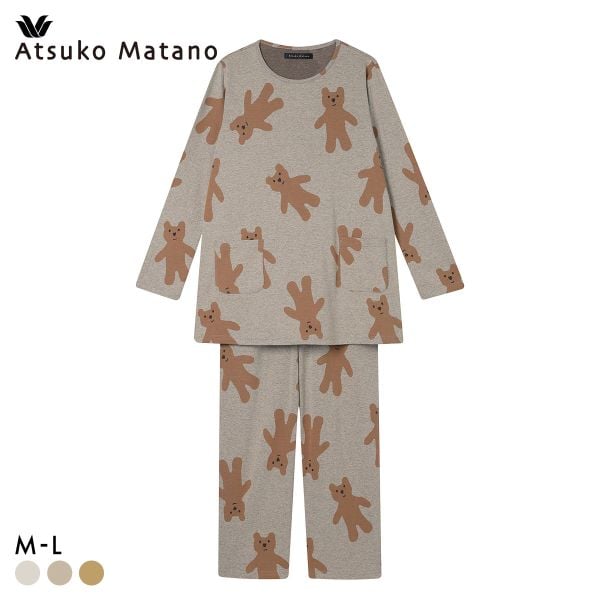 15%OFF ワコール マタノアツコ くま 長袖 パジャマ 上下セット ルームウェア Wacoal ATSUKO MATANO 15%OFF ワコール マタノアツコ くま 長袖 パジャマ 上下セット ルームウェア Wacoal ATSUKO MATANO