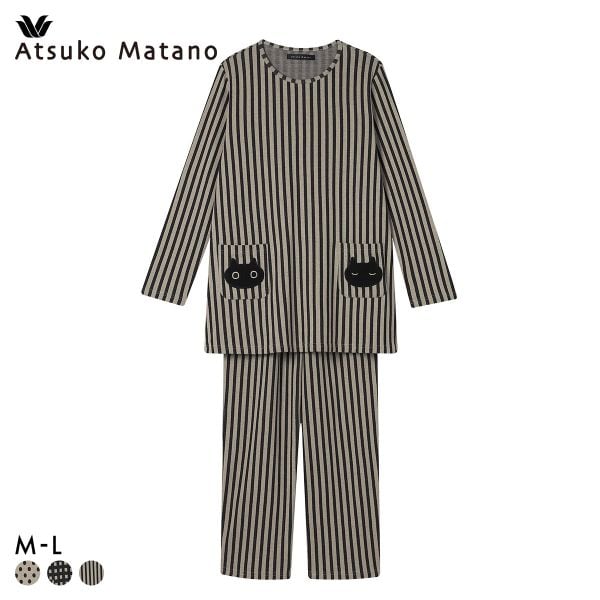 ワコール マタノアツコ ねこ 長袖 パジャマ 上下セット ルームウェア Wacoal ATSUKO MATANO