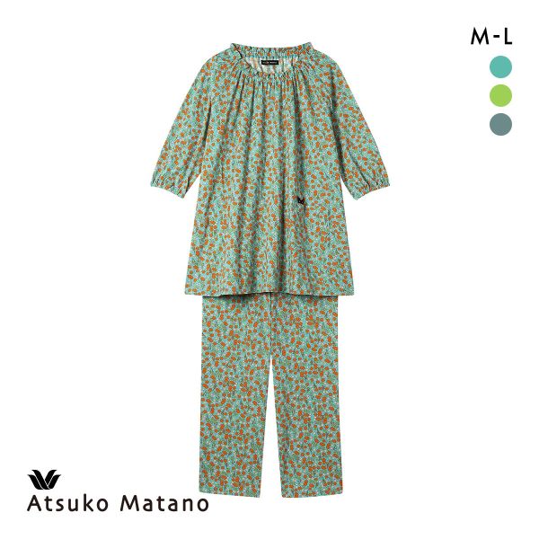 15%OFF ワコール マタノアツコ 7分袖 パジャマ 上下セット 小花 ねこ 綿100% ルームウェア Wacoal ATSUKO MATANO 15%OFF ワコール マタノアツコ 7分袖 パジャマ 上下セット 小花 ねこ 綿100% ルームウェア Wacoal ATSUKO MATANO
