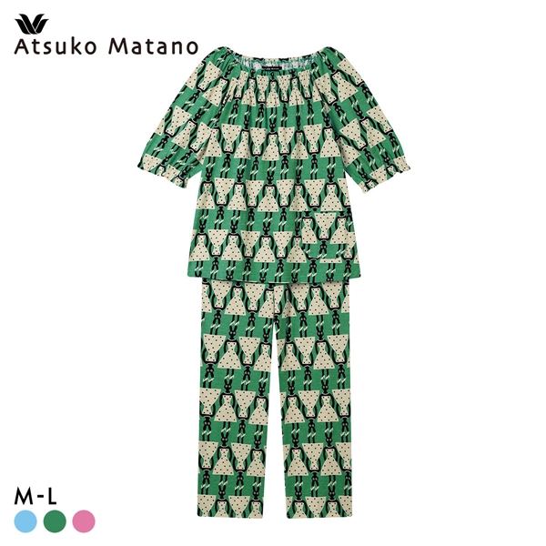 ワコール マタノアツコ うさぎ パジャマ 上下セット 半袖 6分袖 ルームウェア Wacoal ATSUKO MATANO