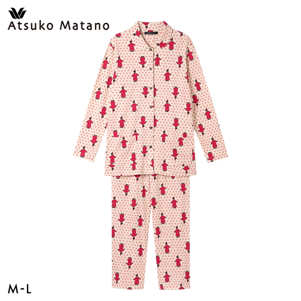 ワコール マタノアツコ クマ 長袖 パジャマ 上下セット 綿100％ ルームウェア ATSUKO MATANO Wacoal