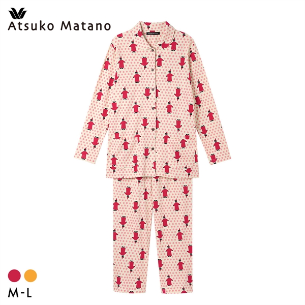 ワコール マタノアツコ クマ 長袖 パジャマ 上下セット 綿100％ ルームウェア ATSUKO MATANO Wacoal