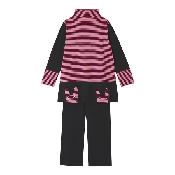 ワコール Wacoal マタノアツコ ATSUKO MATANO 長袖パジャマ上下セット ボーダー うさぎ セットアップ ルームウェア