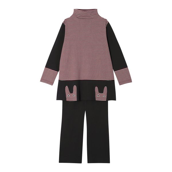 ワコール Wacoal マタノアツコ ATSUKO MATANO 長袖パジャマ上下セット ボーダー うさぎ セットアップ ルームウェア