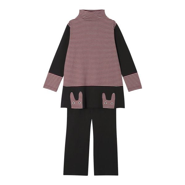 ワコール Wacoal マタノアツコ ATSUKO MATANO 長袖パジャマ上下セット ボーダー うさぎ セットアップ ルームウェア