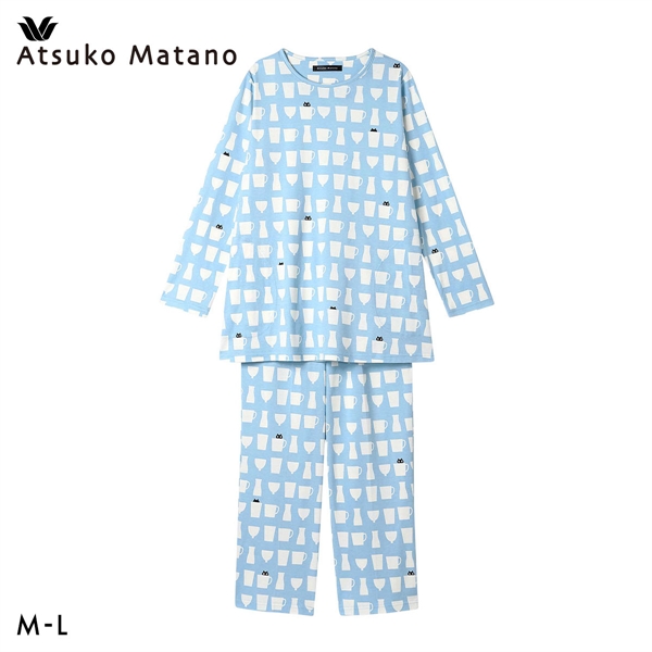 ワコール マタノアツコ ルームウェア 長袖パジャマ 上下セット MEME ねこ 綿100％ Wacoal ATSUKO MATANO