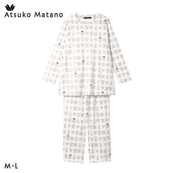 ワコール マタノアツコ ルームウェア 長袖パジャマ 上下セット MEME ねこ 綿100％ Wacoal ATSUKO MATANO