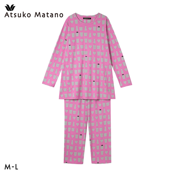 ワコール マタノアツコ ルームウェア 長袖パジャマ 上下セット MEME ねこ 綿100％ Wacoal ATSUKO MATANO