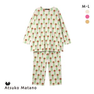 ワコール マタノアツコ 長袖パジャマ 上下セット 綿100％ つぼみ柄 ルームウェア Wacoal ATSUKO MATANO