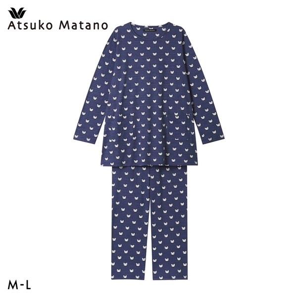 ワコール Wacoal マタノアツコ ATSUKO MATANO ねこ 長袖 パジャマ 上下セット ルームウェア 綿100％ レディース