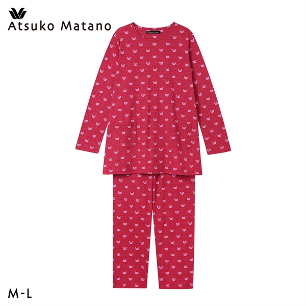 ワコール Wacoal マタノアツコ ATSUKO MATANO ねこ 長袖 パジャマ 上下セット ルームウェア 綿100％ レディース