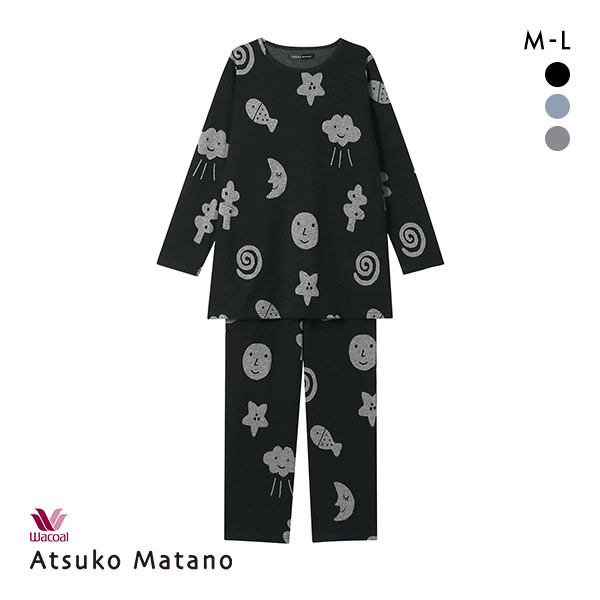 15%OFF ワコール Wacoal マタノアツコ ATSUKO MATANO お天気や 長袖 パジャマ 上下セット ルームウェア 15%OFF ワコール Wacoal マタノアツコ ATSUKO MATANO お天気や 長袖 パジャマ 上下セット ルームウェア