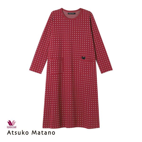 ワコール マタノアツコ ワンピース ルームウェア パジャマ ドット 綿100％ Wacoal ATSUKO MATANO