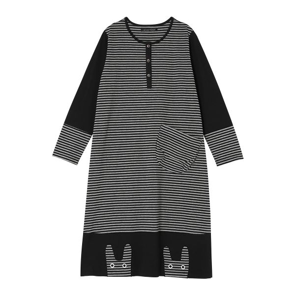 ワコール Wacoal マタノアツコ ATSUKO MATANO ボーダーうさぎ ルームウェア パジャマ ワンピース 綿100％