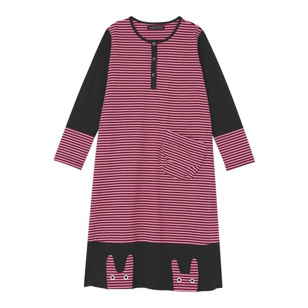 ワコール Wacoal マタノアツコ ATSUKO MATANO ボーダーうさぎ ルームウェア パジャマ ワンピース 綿100％