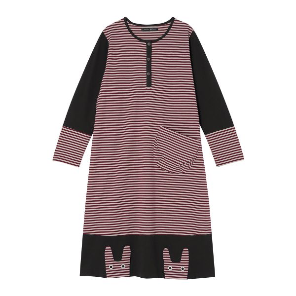 ワコール Wacoal マタノアツコ ATSUKO MATANO ボーダーうさぎ ルームウェア パジャマ ワンピース 綿100％