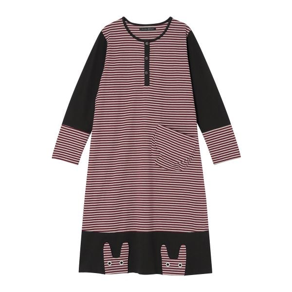 ワコール Wacoal マタノアツコ ATSUKO MATANO ボーダーうさぎ ルームウェア パジャマ ワンピース 綿100％