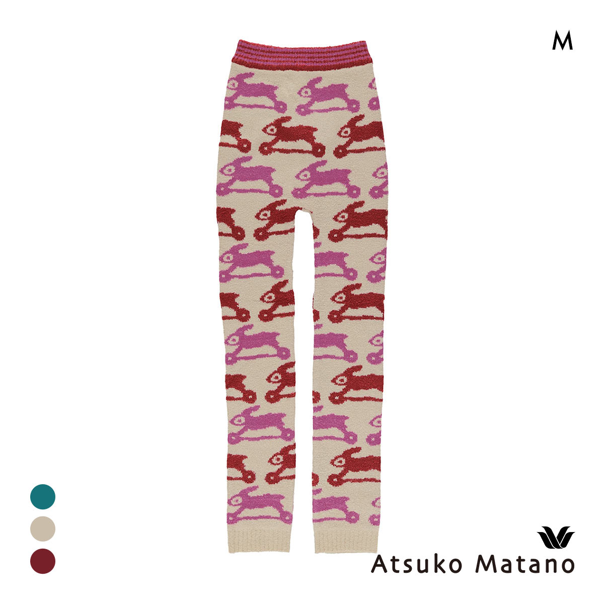 ワコール マタノアツコ もこもこ 毛パン 10分丈 とびうさぎ