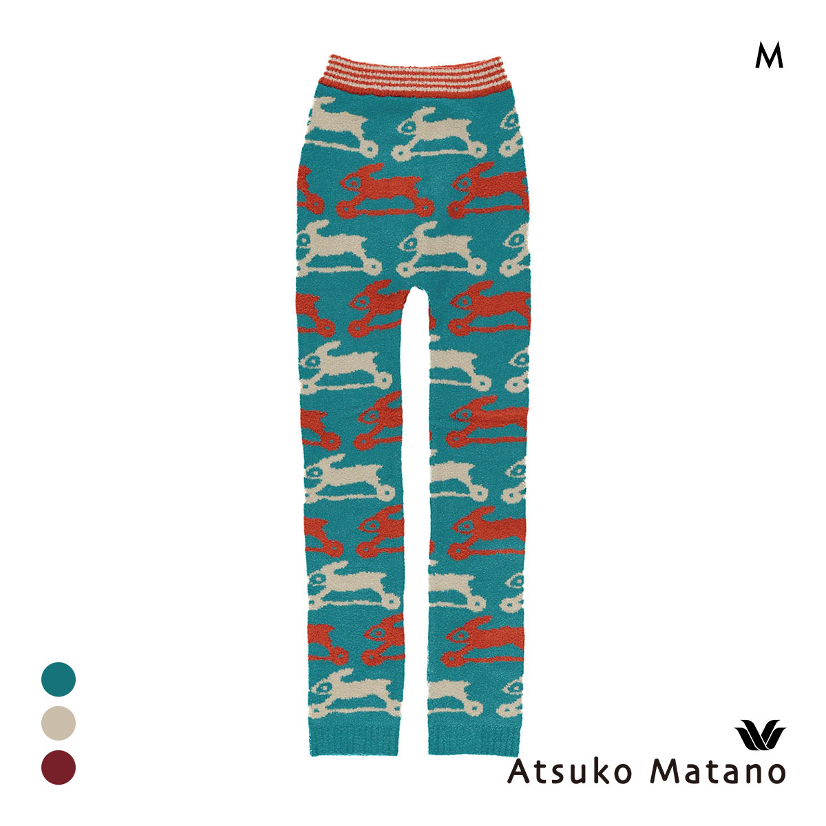 ワコール マタノアツコ もこもこ 毛パン 10分丈 とびうさぎ