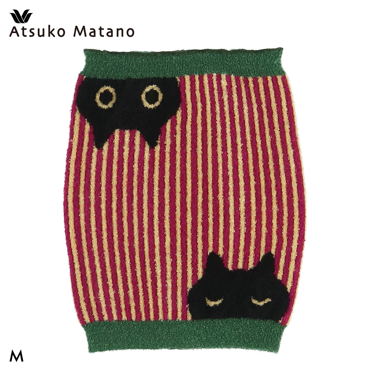 ワコール マタノアツコ もこもこ はらまき あったか 黒猫とストライプ Wacoal ATSUKO MATANO(RE-レッド-M)