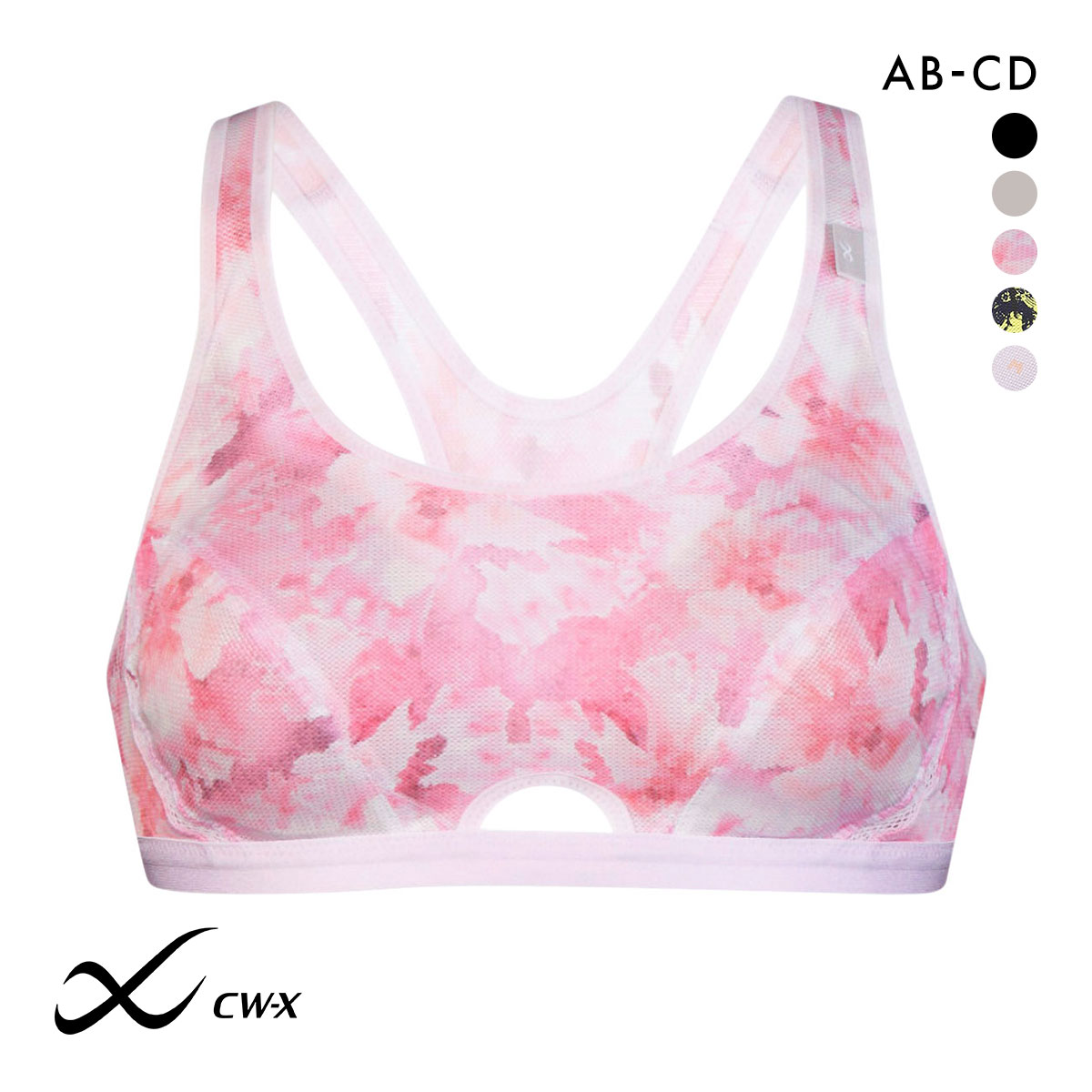ワコール Wacoal シーダブリューエックス CW-X FITNESS スポーツブラ ブラジャー ハーフトップ ノンワイヤー ABCD HTY007 単品(PI-ピンク-S-AB)