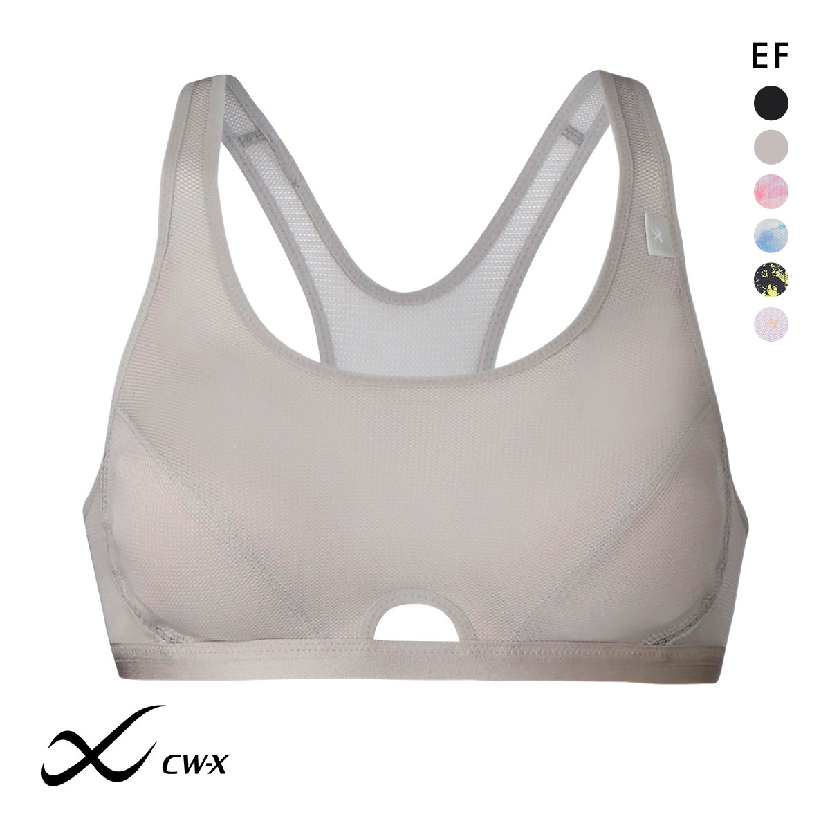 ワコール Wacoal シーダブリューエックス CW-X FITNESS スポーツブラ ブラジャー ハーフトップ ノンワイヤー EF HTY007 単品(GY-グレー-S-EF)