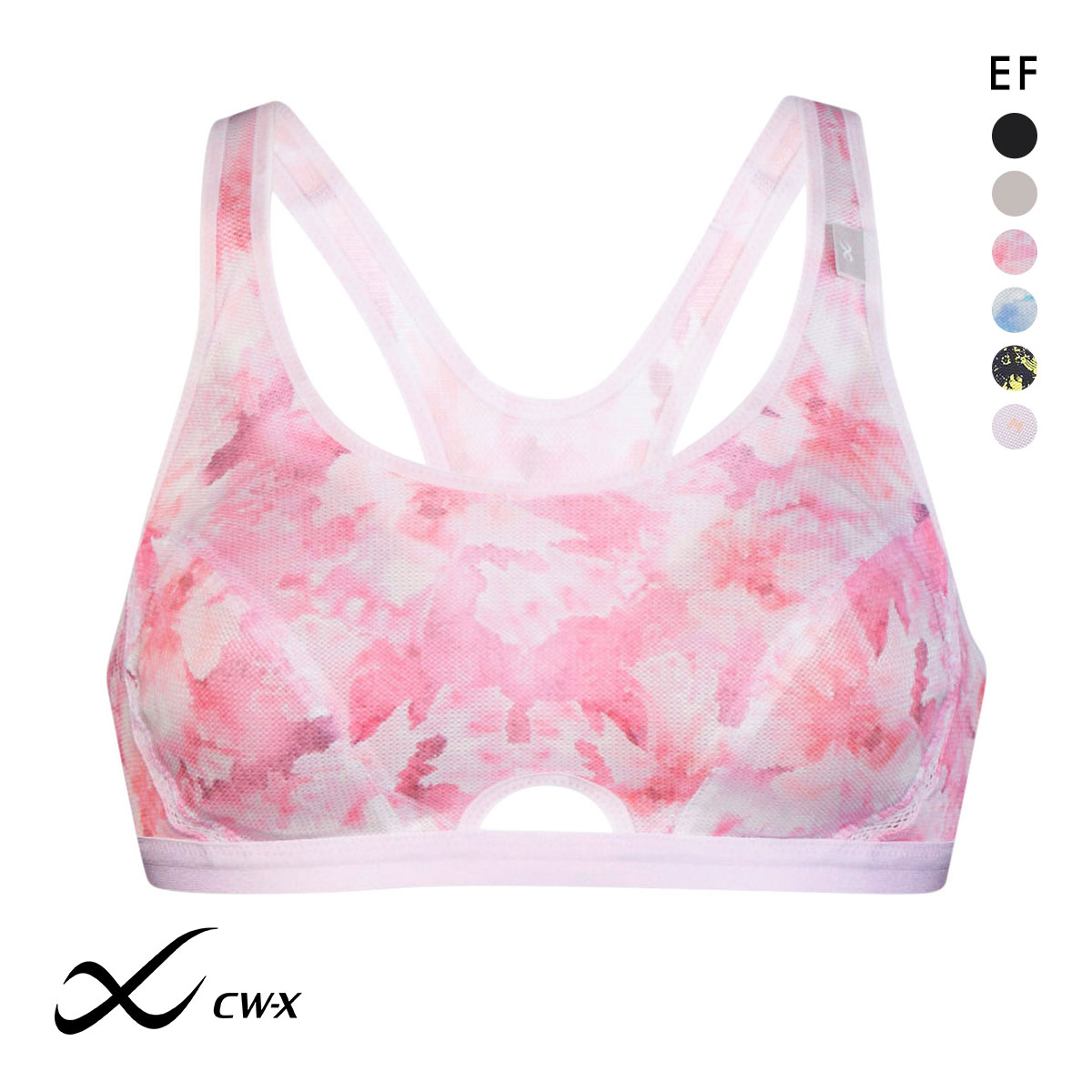 ワコール Wacoal シーダブリューエックス CW-X FITNESS スポーツブラ ブラジャー ハーフトップ ノンワイヤー EF HTY007 単品(PI-ピンク-S-EF)