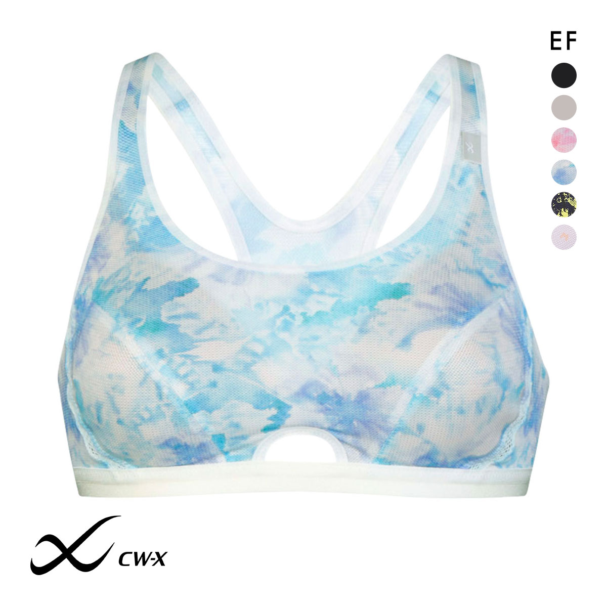 ワコール Wacoal シーダブリューエックス CW-X FITNESS スポーツブラ ブラジャー ハーフトップ ノンワイヤー EF HTY007 単品(SX-サックス-S-EF)