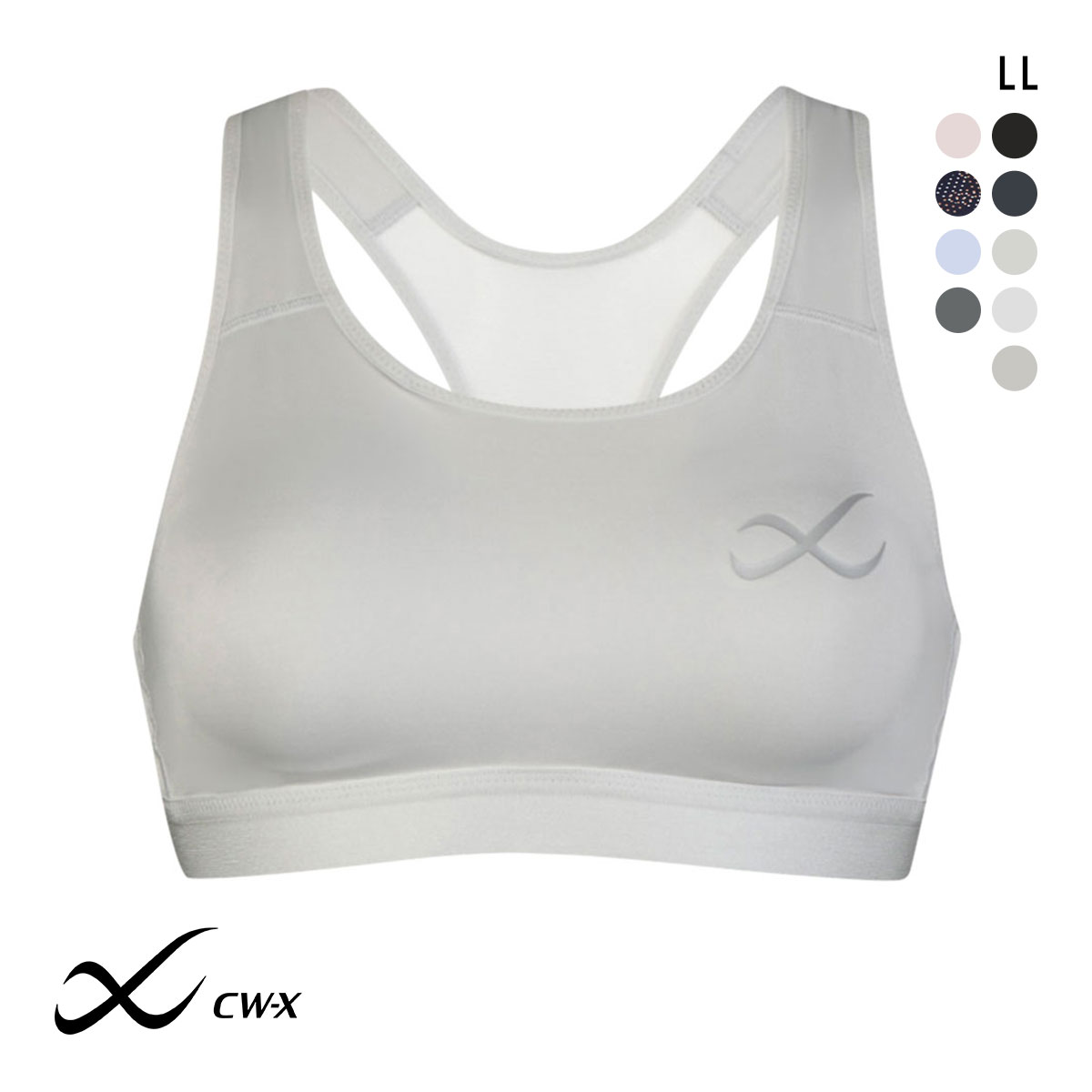 ワコール Wacoal シーダブリューエックス CW-X Support Type MEDIUM スポーツブラ ブラジャー ハーフトップ ノンワイヤー LL HTY020 単品(LGY2-薄グレー2-LL)
