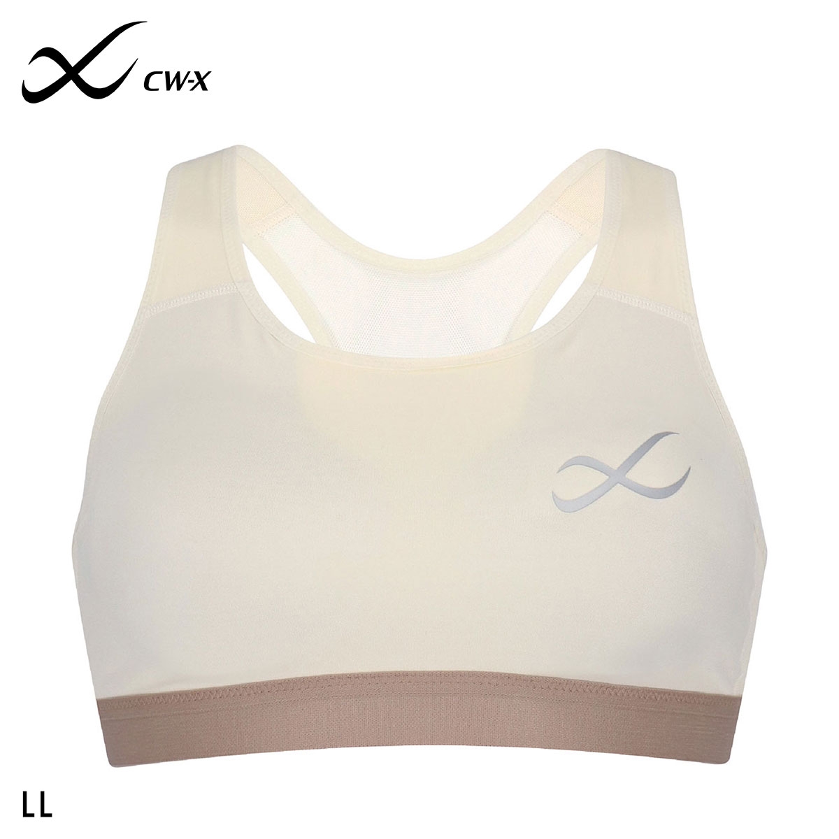 ワコール Wacoal シーダブリューエックス CW-X Support Type MEDIUM スポーツブラ ブラジャー ハーフトップ ノンワイヤー LL HTY020 単品(CR-クリーム-LL)