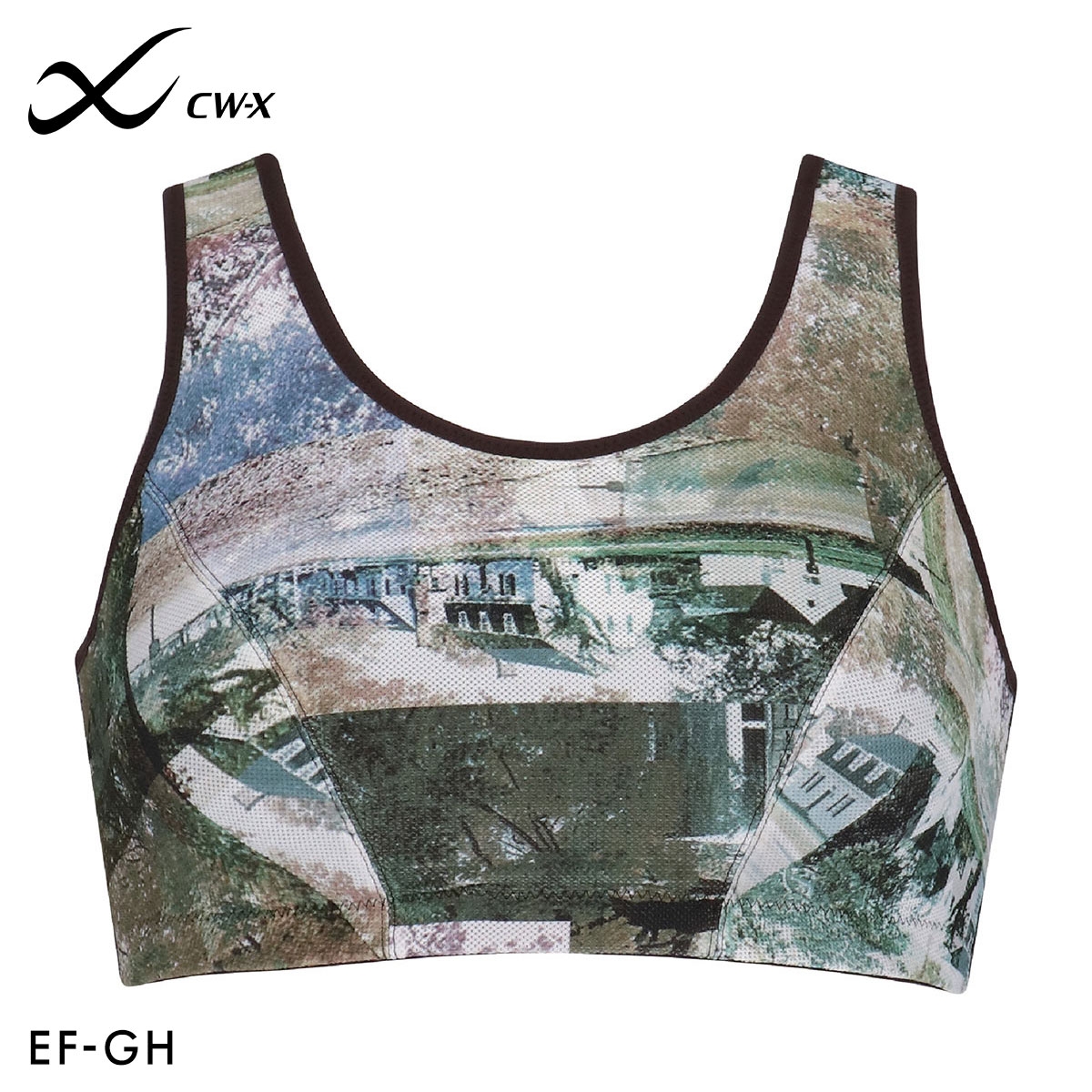 ワコール Wacoal シーダブリューエックス CW-X Womens HTY138 スポーツブラ かぶりタイプ EFGH 5方向サポート(GR-グリーン-S-EF)