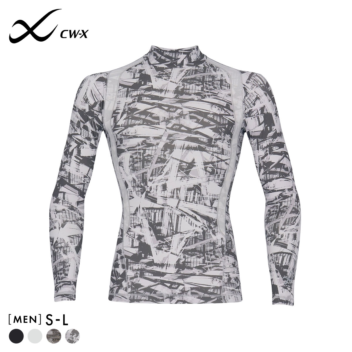 ワコール Wacoal シーダブリューエックス CW-X Mens JAO009 JYURYU 柔流 ジュウリュウ　メンズ トップ SML ハイネック 長袖 スポーツ(LGY-薄グレー-S)