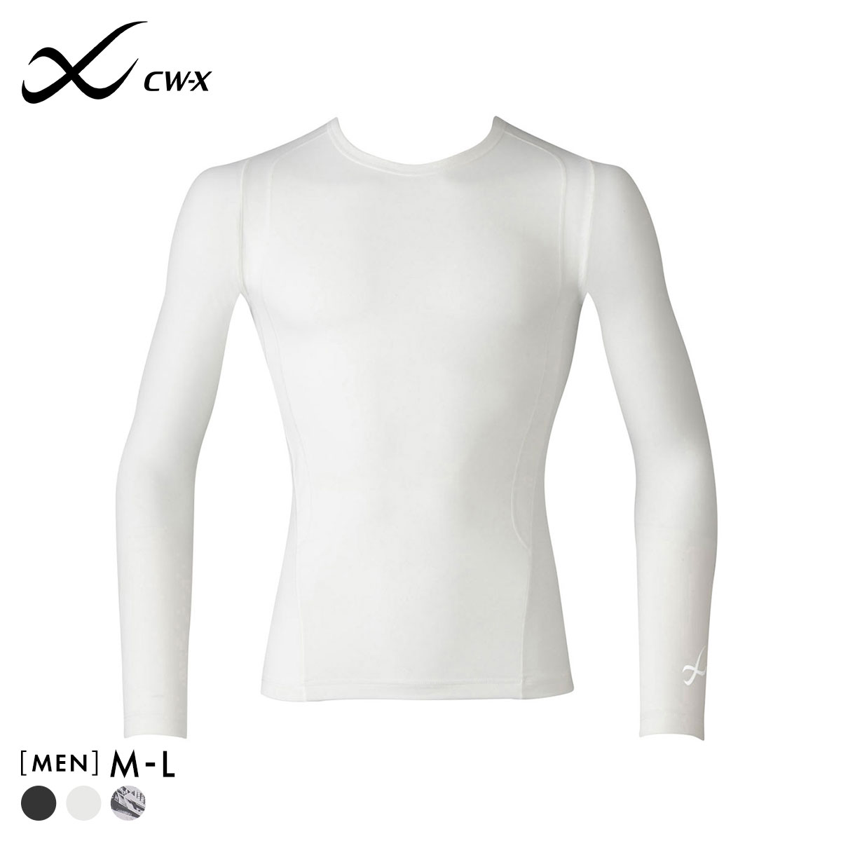 シーダブリューエックス CW-X Mens JAO010 JYURYU 柔流 ジュウリュウ トップ ML ラウンドネック 長袖 スポーツ(IV-アイボリー-M)