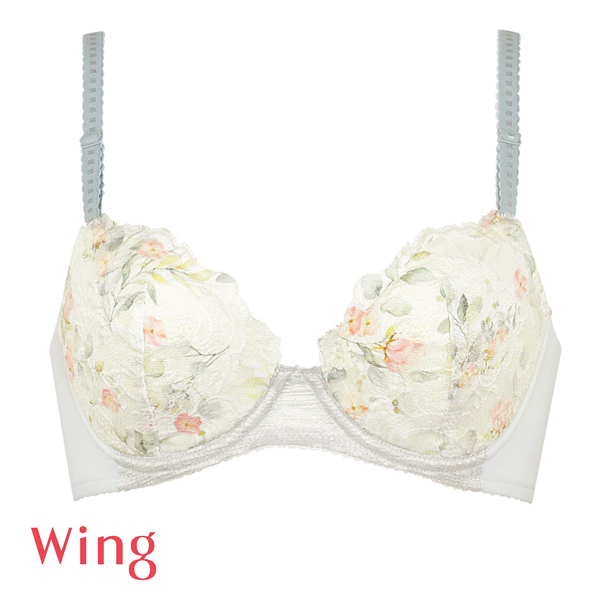 ワコール Wacoal ウイング Wing KB2020 NATURAL FIT BRA ブラジャー CD 単品 ナチュラルフィットブラ(LGR-薄グリーン-C65)